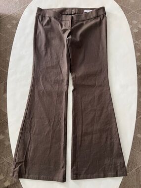 miaou y2k 90s low rise cotton flare pants taupe brown small